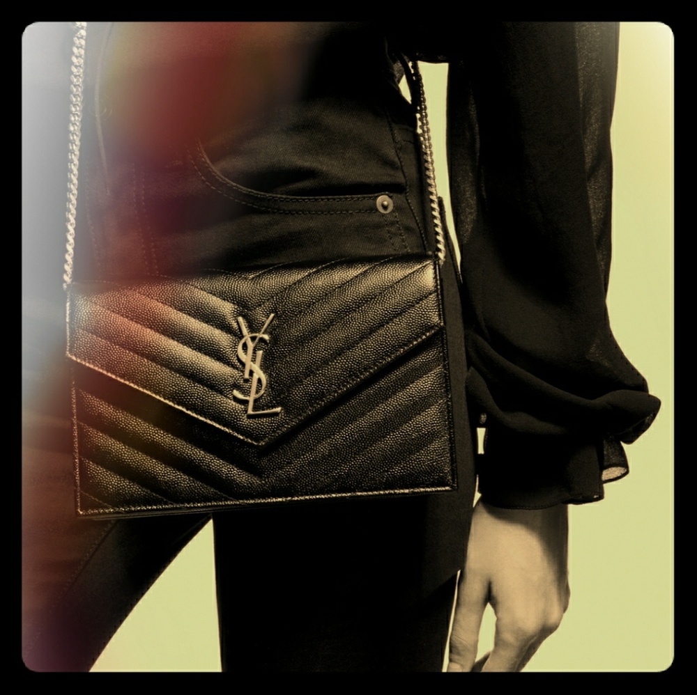 St. Laurent Envelope Chain Wallet/Small Purse - Picture 1 of 5